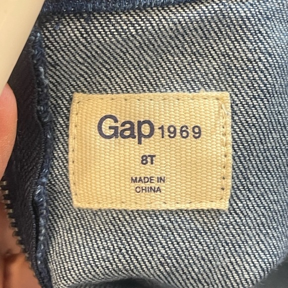 Gap 1969 Denim Mini Dress Sleeveless Full Zip Up Belted Dark Wash Y2K Size M - Picture 7 of 8